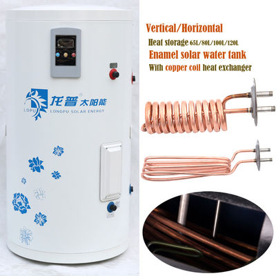 Empilhadeira de cobre vertical de 100Ltr a 120Ltr de trocador de calor esmalte solar de água quente Tanque para residência